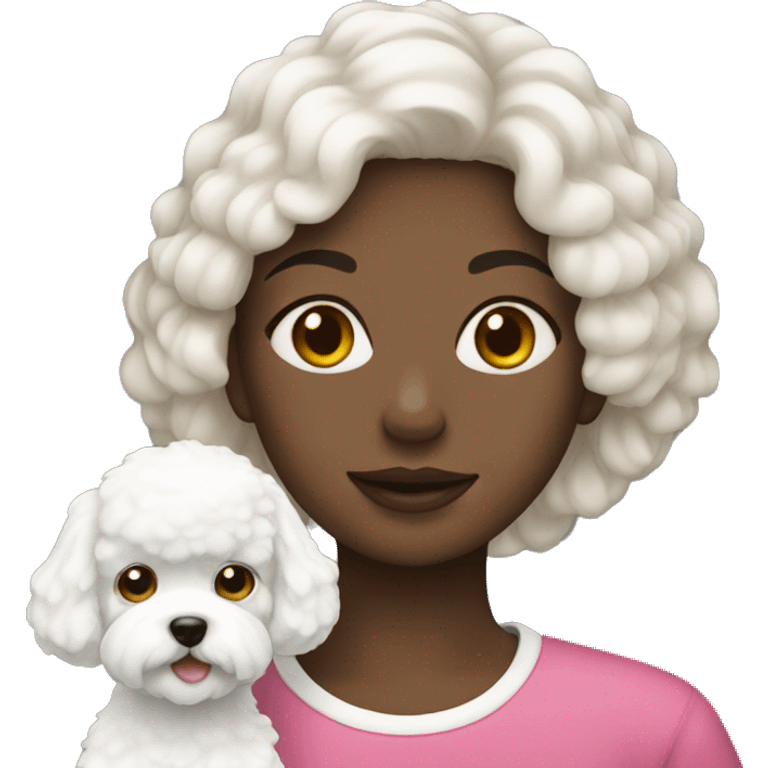 Girl with bichon emoji