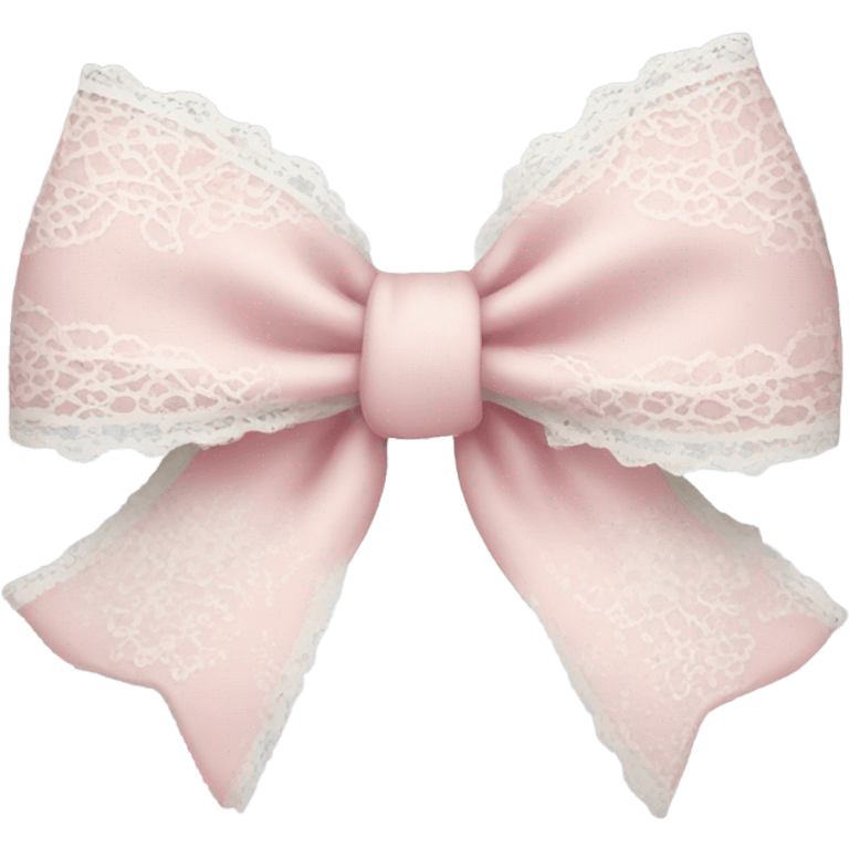 light pink bow with white lace  emoji