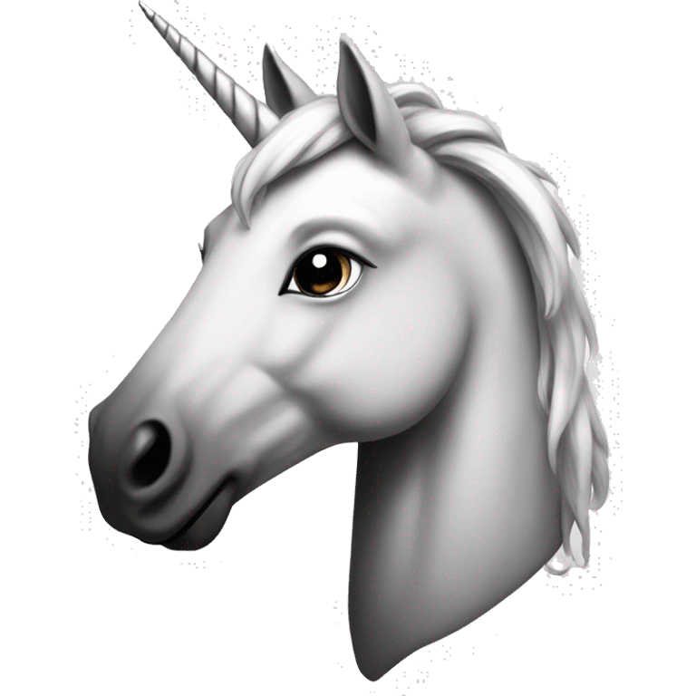 Unicorn black and white emoji