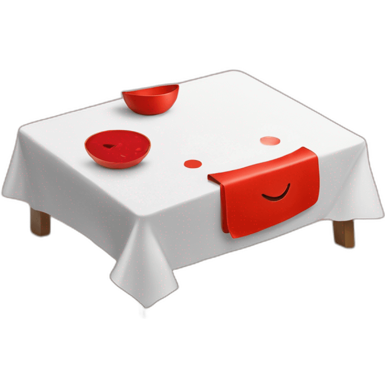 Réveil sur une table rouge emoji