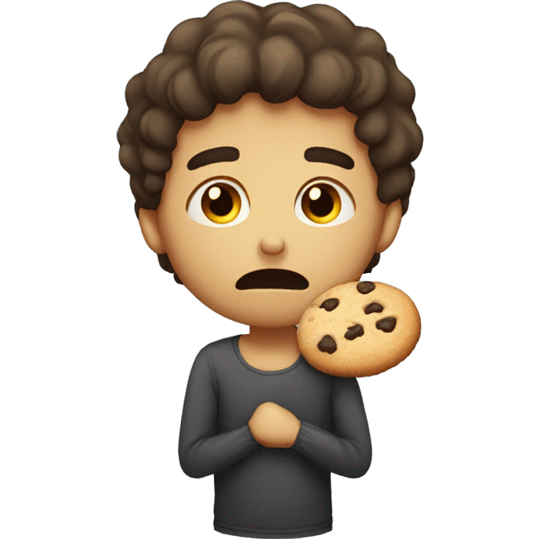 Sad sad boy eating a cookie emoji