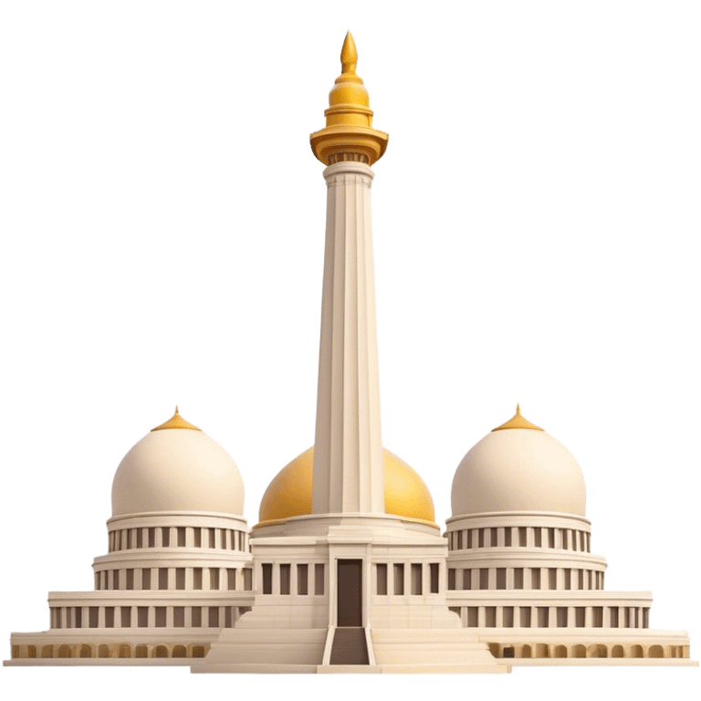 Cinematic Realistic Monas Landmark Emoji, depicted as the iconic National Monument rendered with crisp architectural detail and dynamic, urban lighting. emoji