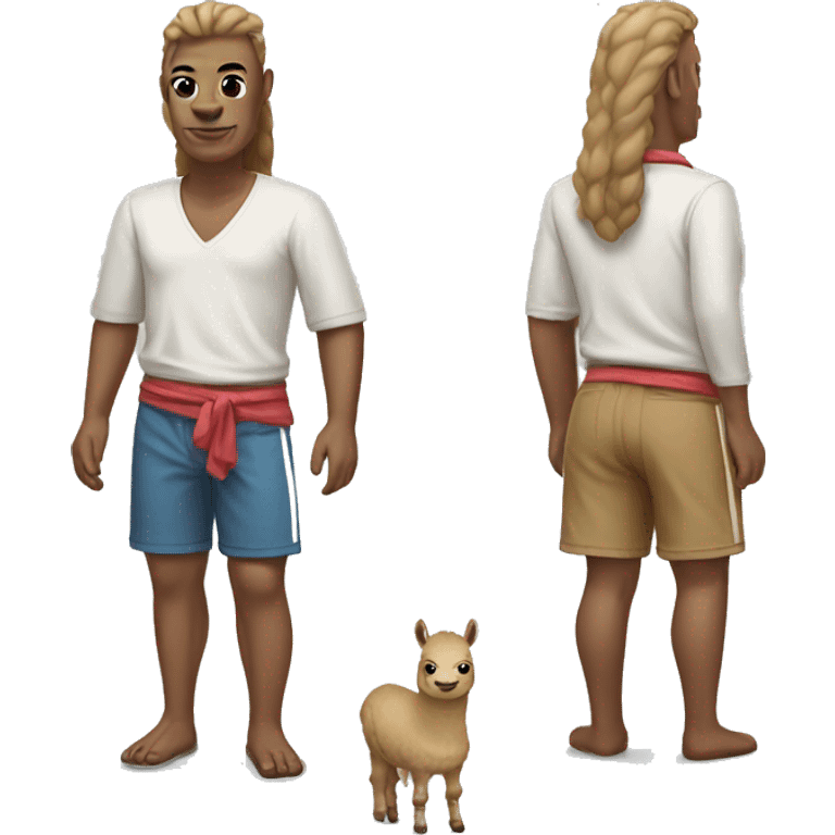 lama with a shirt and shorts emoji