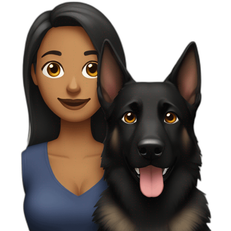 black-german-shepherd with 30 year old woman emoji