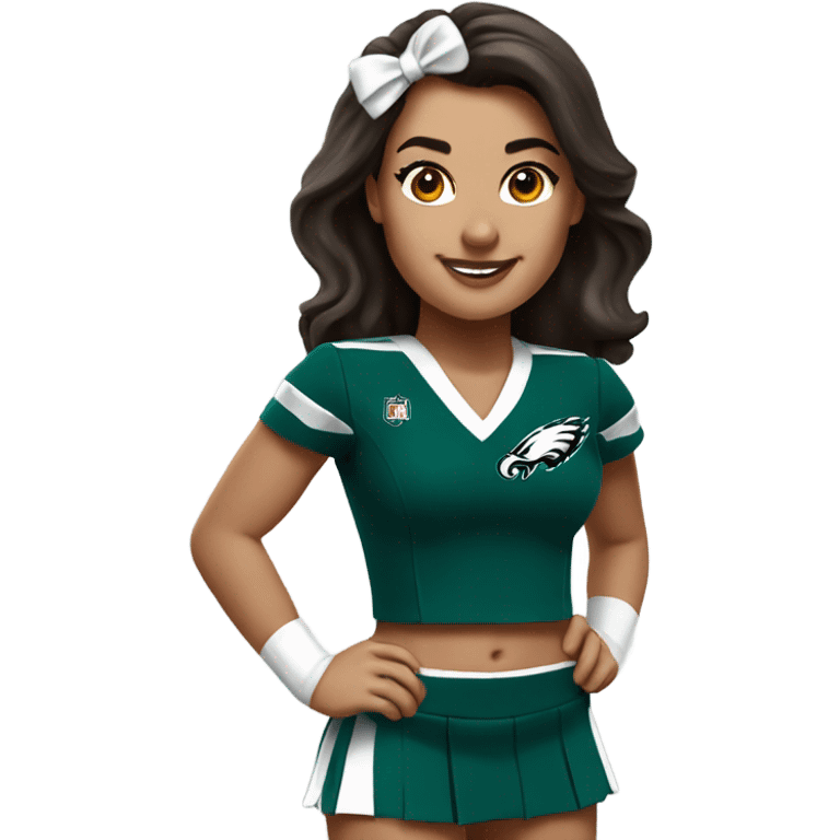 Philadelphia Eagles cheerleader brunette cheer emoji