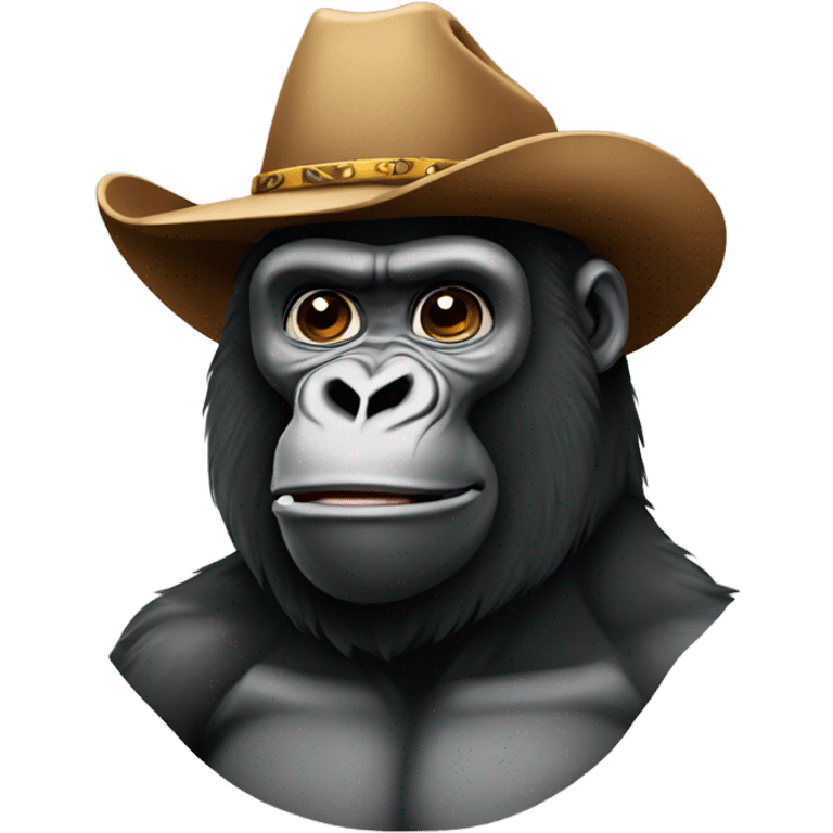 Gorilla wearing cowboy hat emoji