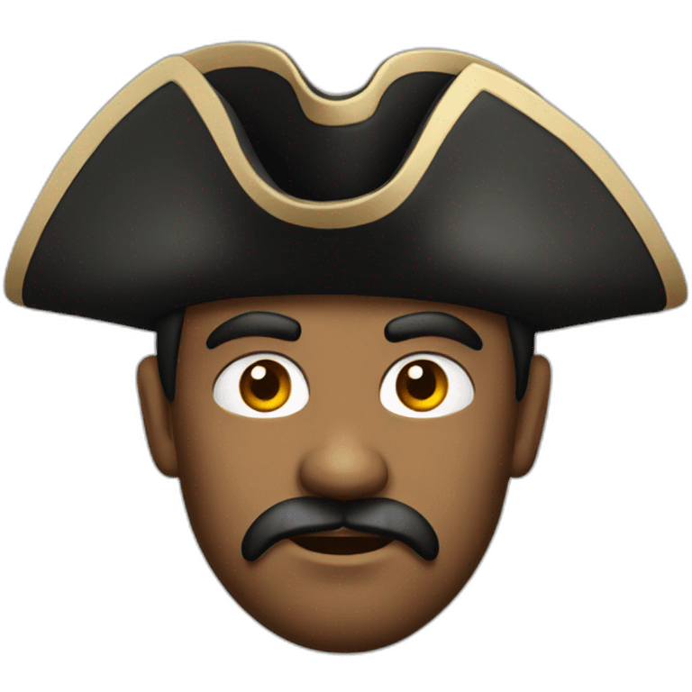 Detailed face of a pirate with a serious expression emoji