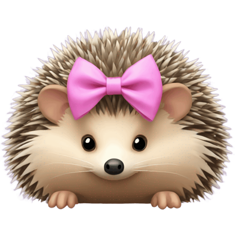 hedgehog with a pink bow emoji