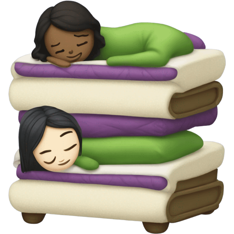 White skin princess and the pea with dark hair  emoji