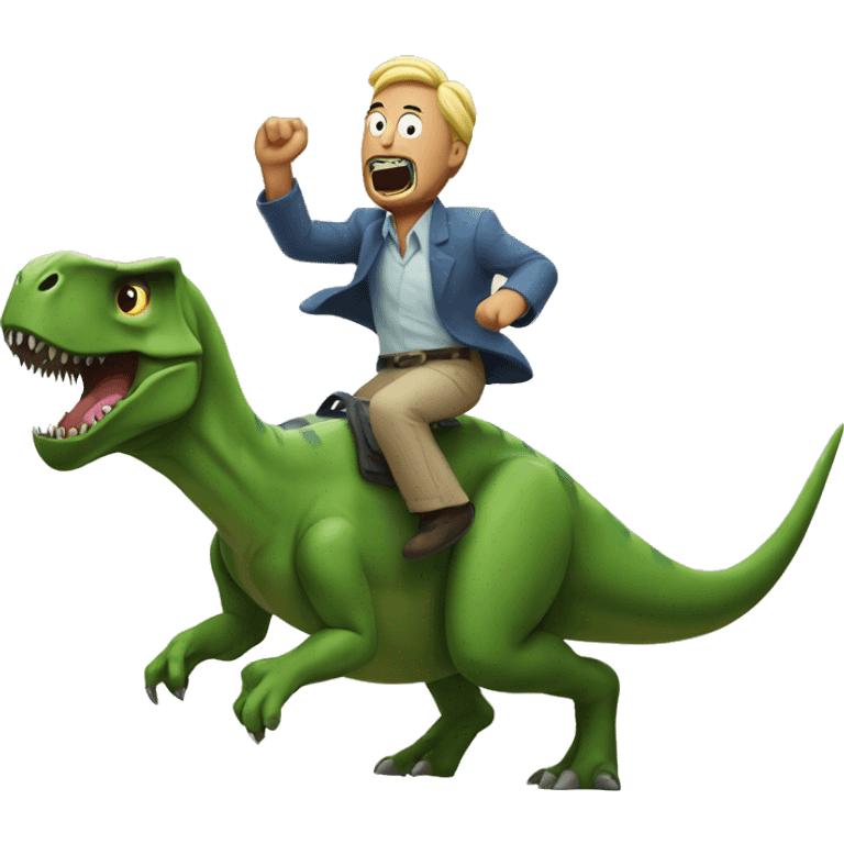 Dinosaurs Running from Pickle Rick emoji