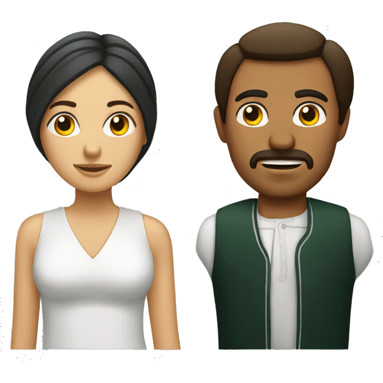 a white mexican woman with a dar mexican man emoji