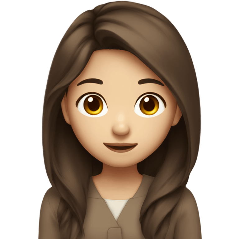 brown hair asian girl cute emoji