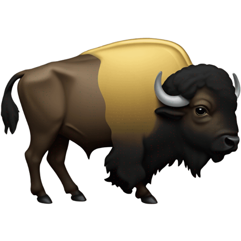 A black and gold Colorado bison emoji