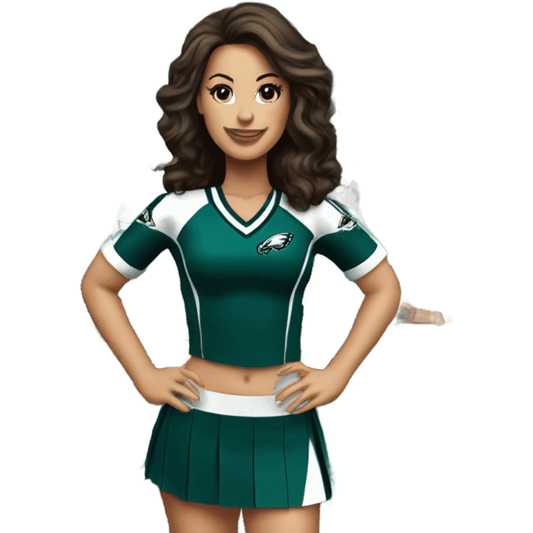 Philadelphia Eagles cheerleader brunette cheer emoji