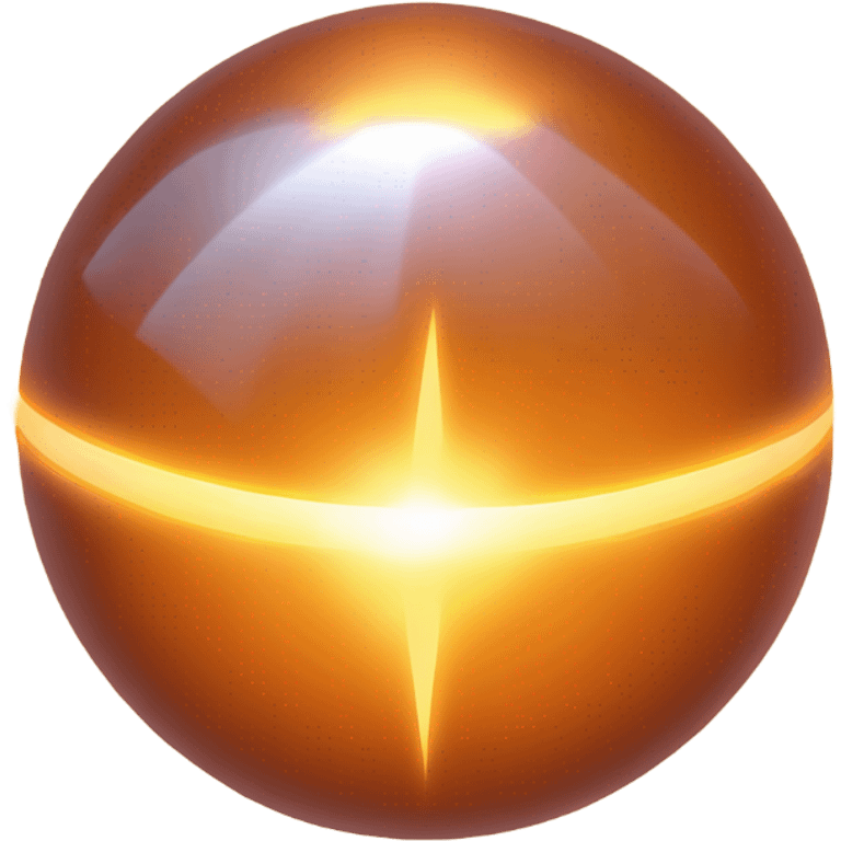 Glowing orange orb rays of light emoji