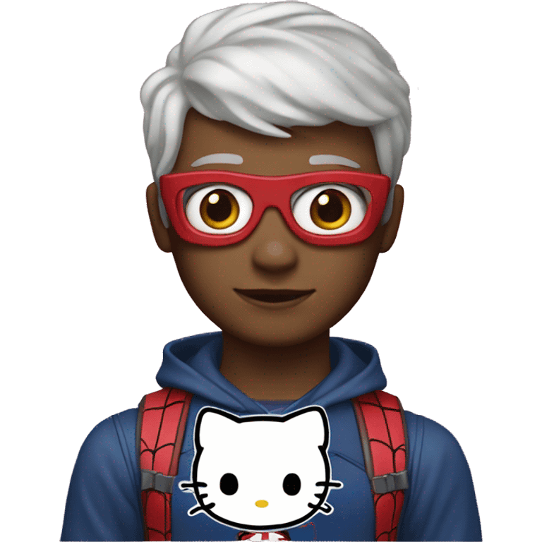 Hello kitty with Spider-Man emoji