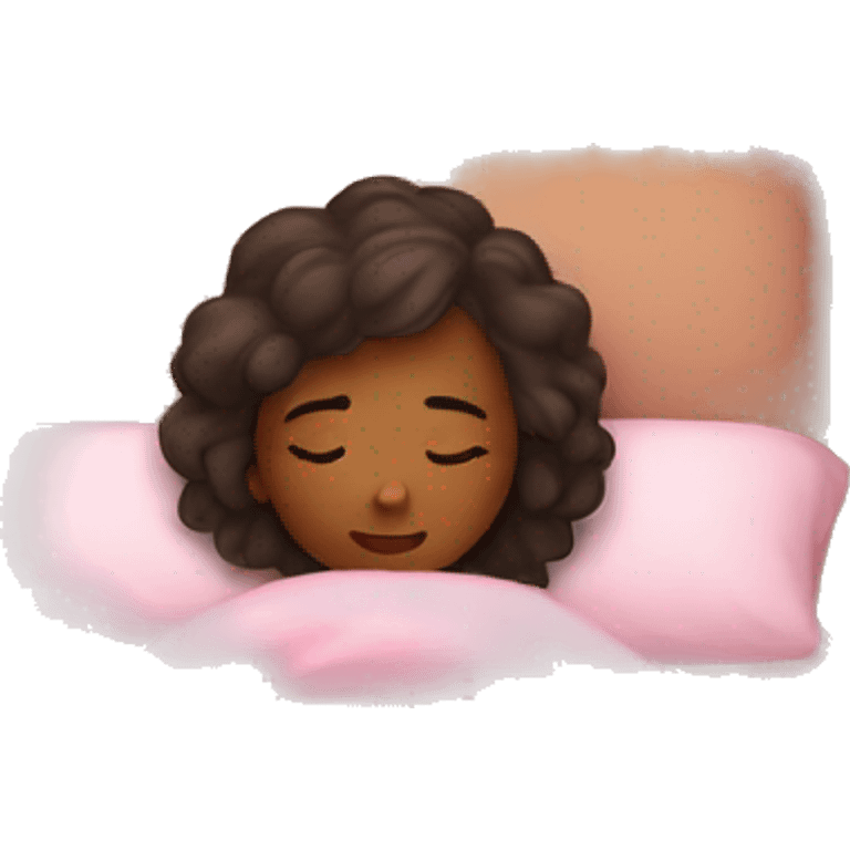 girl sleep in her pink bed emoji