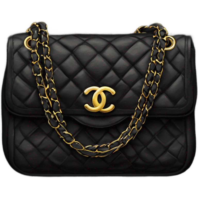 black Chanel bag emoji