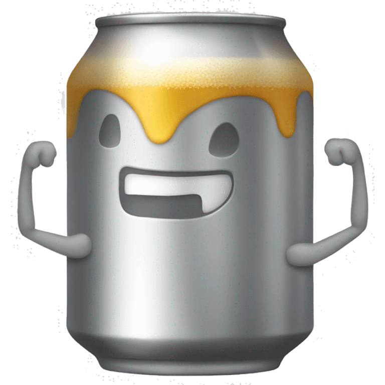 Cold beer can with arms emoji