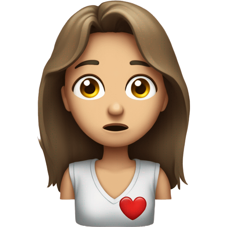 Cara triste con un corazón roto en sus manos emoji