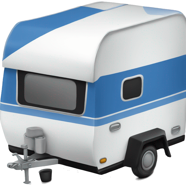 Blue white black camper trailer emoji