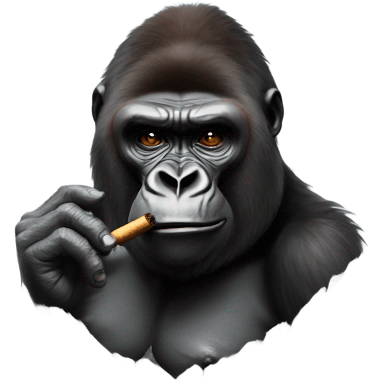 Gorilla smoking a cigar emoji