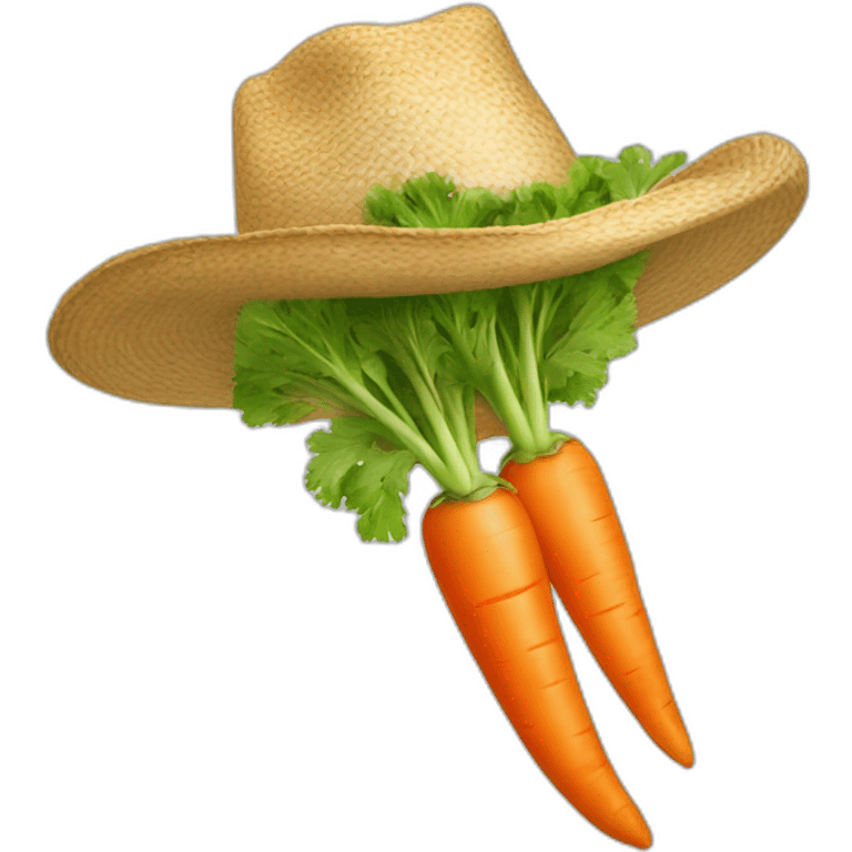 Carottes avec un chapeau emoji