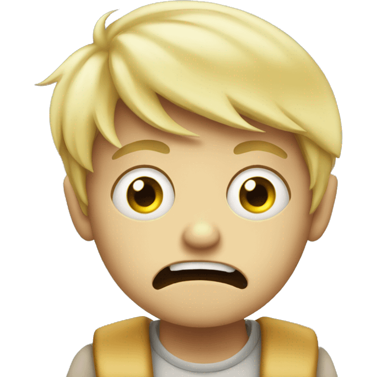 blond boy scared about a monster  emoji