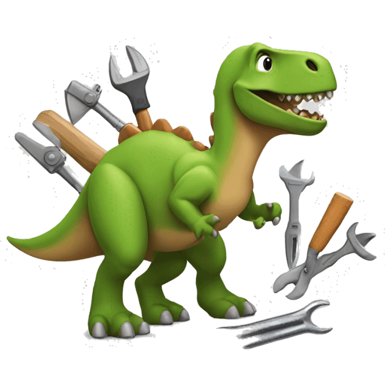 dinosaur with tools emoji