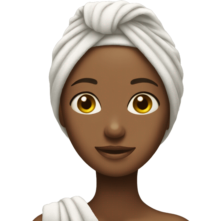 girl with towel on her head after a shower emoji