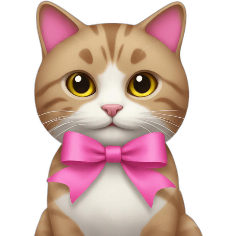 Cat with pink bows emoji