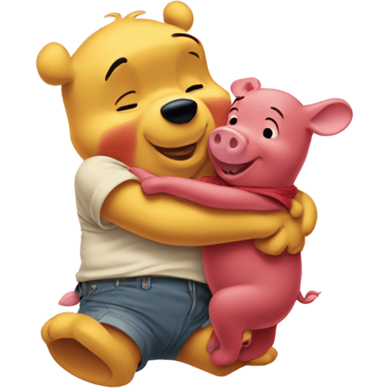 Winnie the Pooh hug with Pigglet emoji