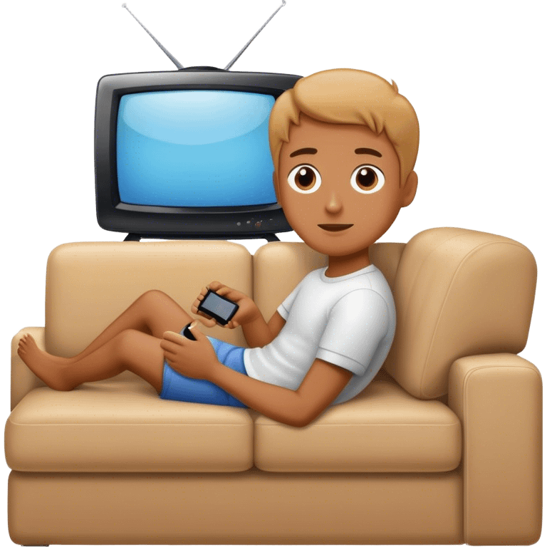 Person on couch relaxing watching tv emoji