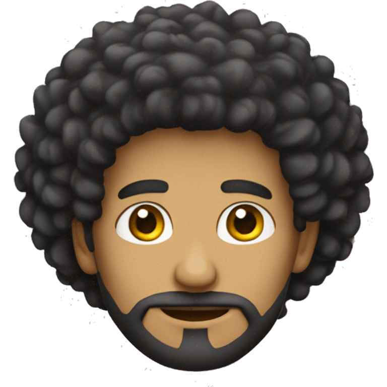 HOMBRE MORENO PELO AFRO BARBA BAJA Y ROPA  emoji