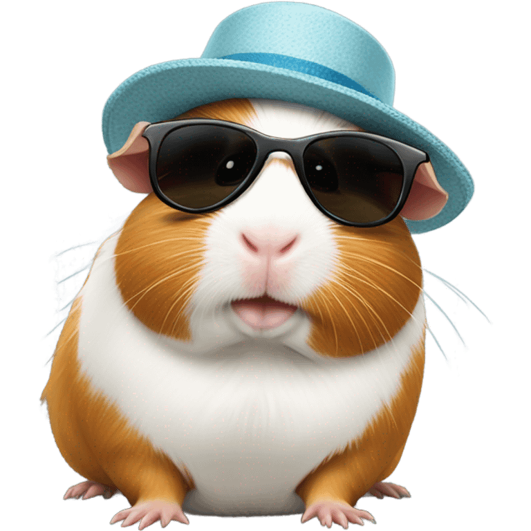 guinea pig with sunglasses and a hat emoji