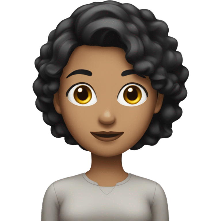 Woman with black hair emoji