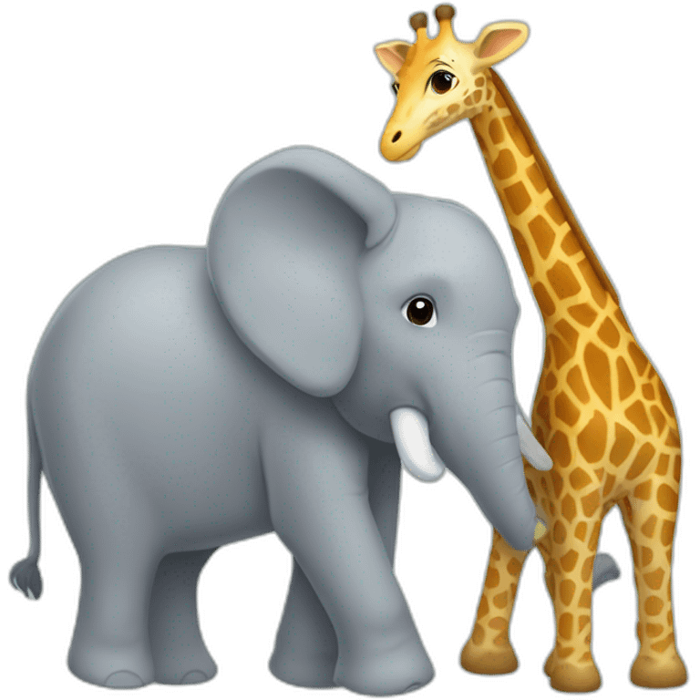 Un éléphant qui se bat avec une giraffe emoji