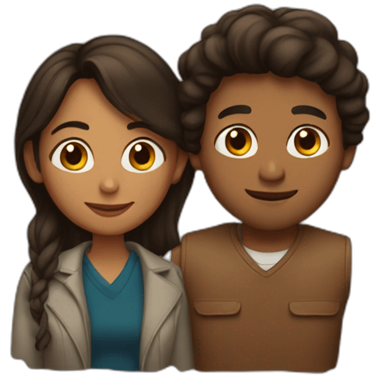 Brown Man and brown woman in love  emoji