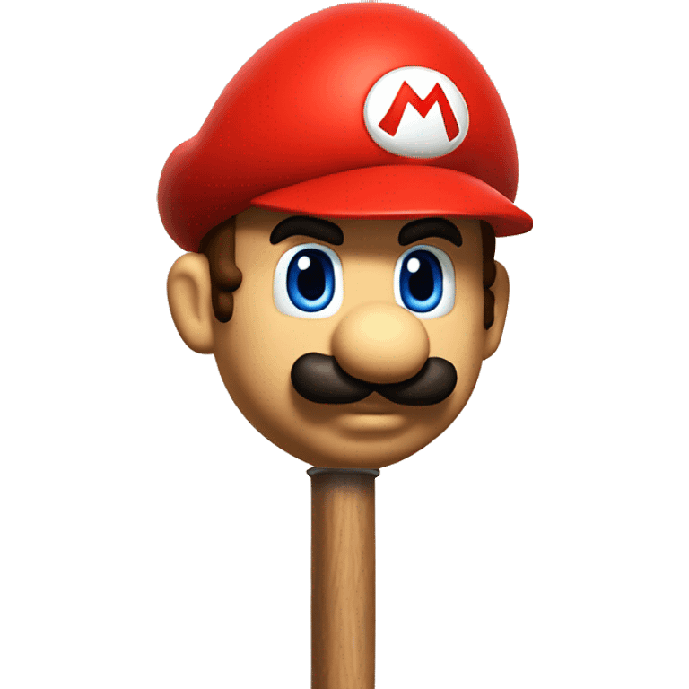 Super Mario with a plunger in his hands emoji