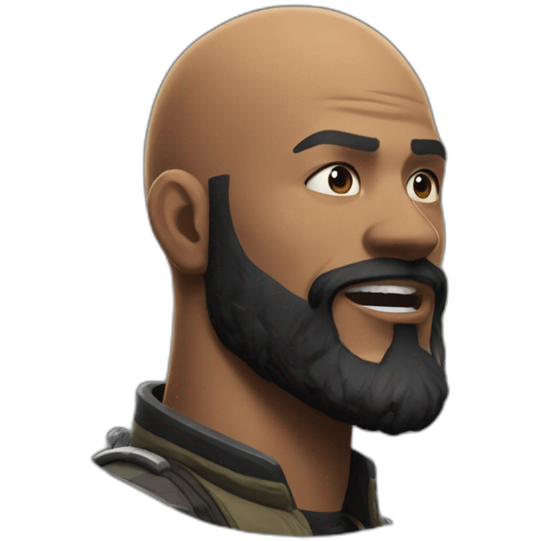 black bald with a beard Apex legends in action emoji