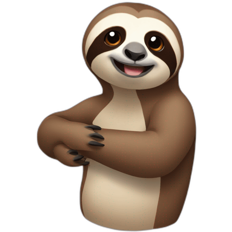 sloth with sassy hand gesture emoji