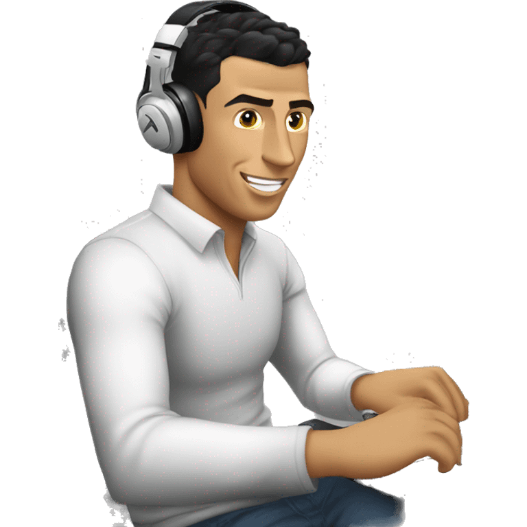 cristiano ronaldo listenning music emoji