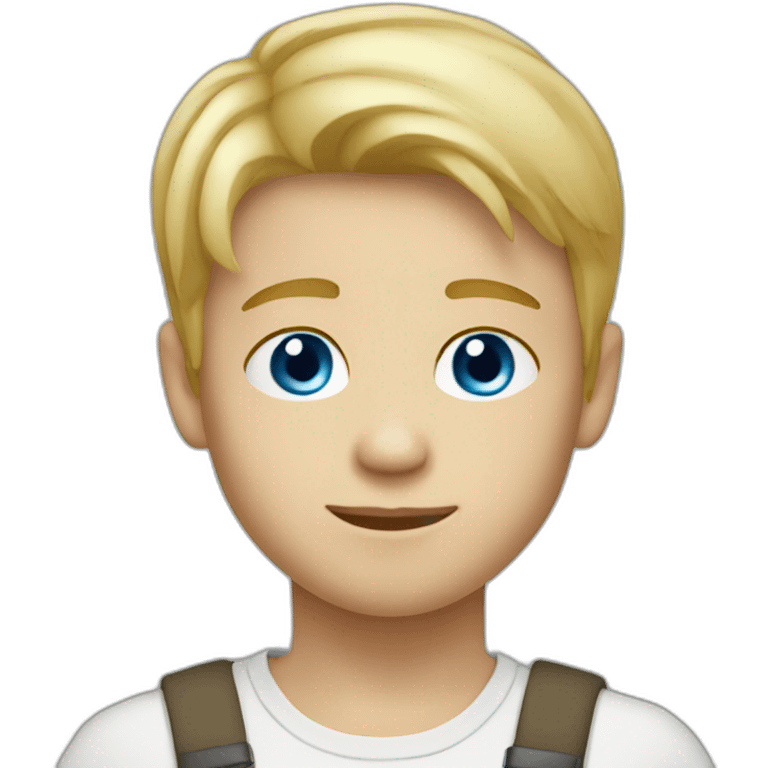 Boy-blond-short-hair-blue-eyes using tablet emoji