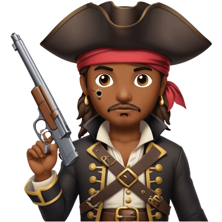 Pirate with gun emoji