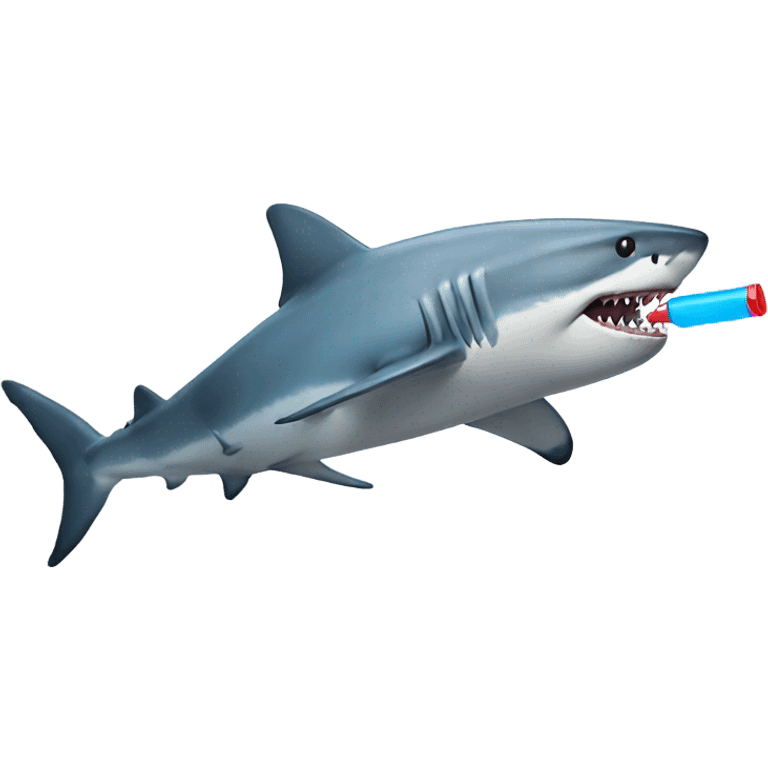 Shark with water gun emoji