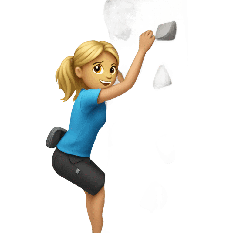 Girl climbing wall emoji