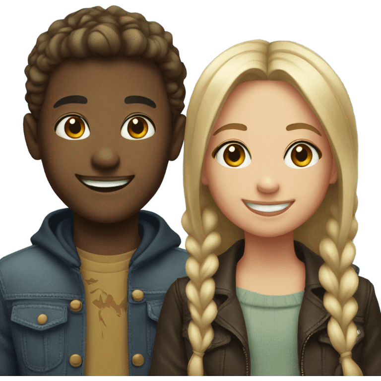 boy and girl with smiles and style emoji