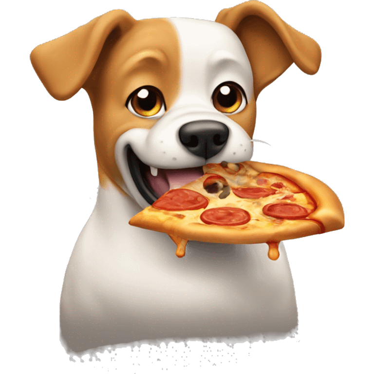 Dog eating pizza emoji