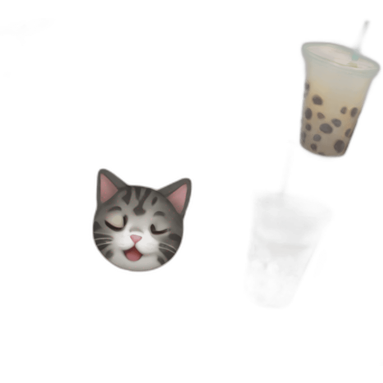 Boba tea with cats emoji