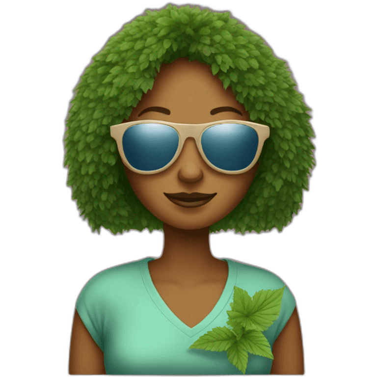 woman nettle with sunglasses emoji